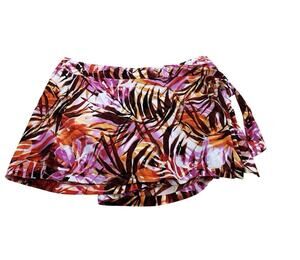 Cache Ruffle Wrap Skort 14 Tropical Floral Mini Sarong Cover Up Resort